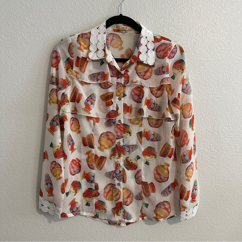 ELF SACK Vases Novelty Print Top size Medium
